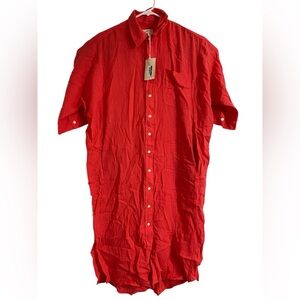 Women’s Short Sleeve Midi Shirtdress - Universal Thread Red Size Small